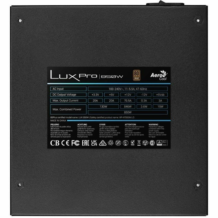 Sursă de Alimentare Aerocool LUXPRO850 ATX 850 W 80 Plus Bronze
