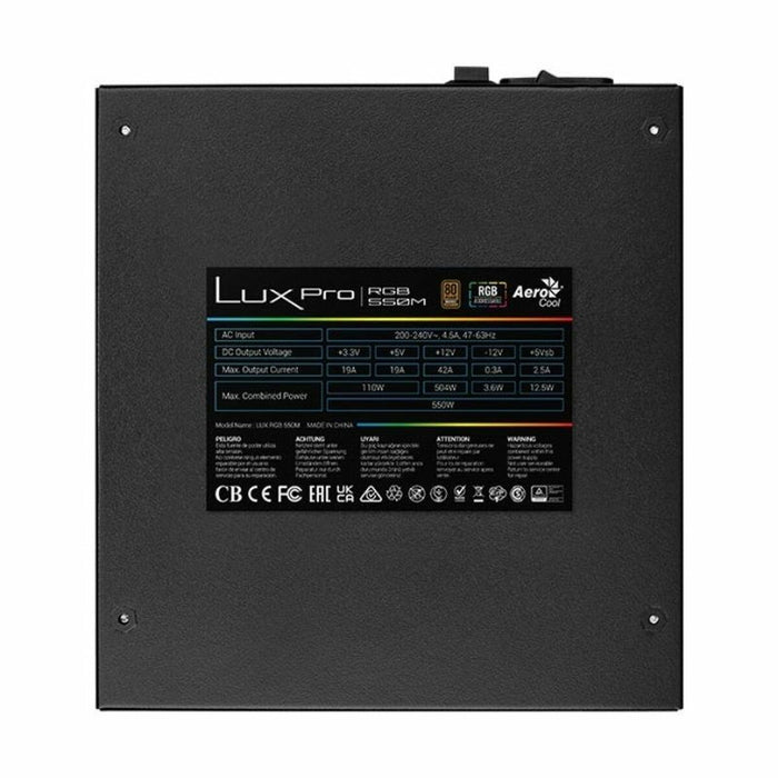 Sursă de Alimentare Aerocool LUXPRORGB550M ATX 550 W 80 Plus Bronze