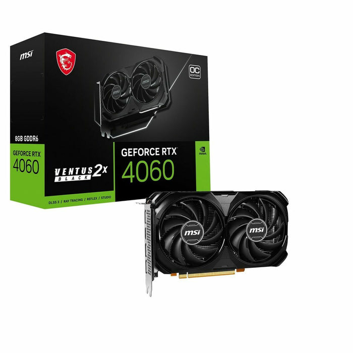 Placă Grafică MSI GEFORCE RTX 4060 VENTUS 2X BLACK 8G OC