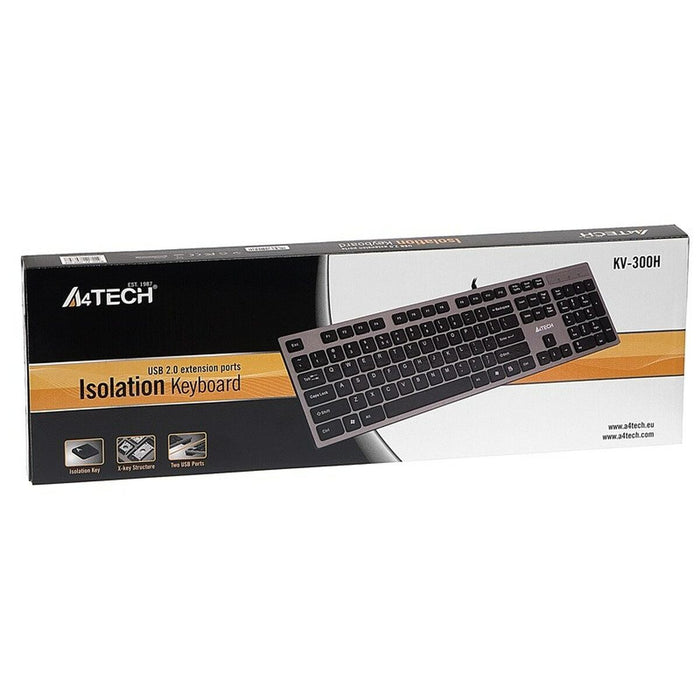 Tastatură A4 Tech KV-300H QWERTY Negru Gri Monocrom Negru/Gri