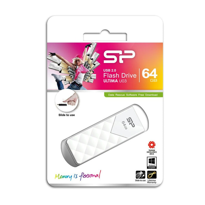 Memorie USB Silicon Power Ultima U03 Alb Negru 64 GB