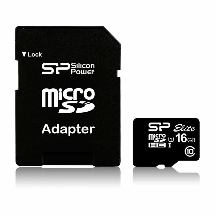 Card de Memorie Micro SD cu Adaptor Silicon Power SP016GBSTHBU1V10SP 16 GB