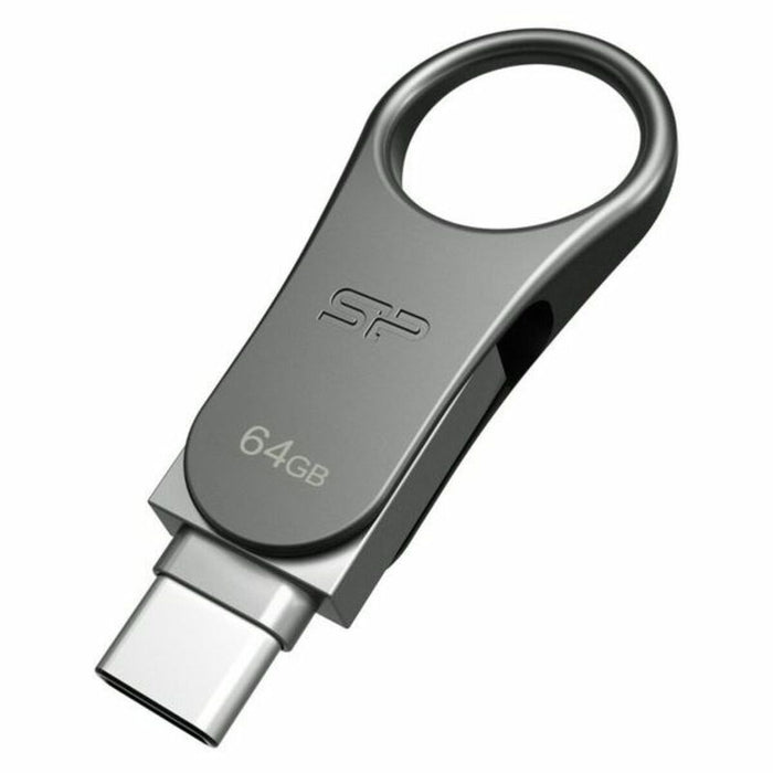 Memorie USB Silicon Power SP064GBUC3C80V1S 64 GB Negru titaniu Argintiu 64 GB