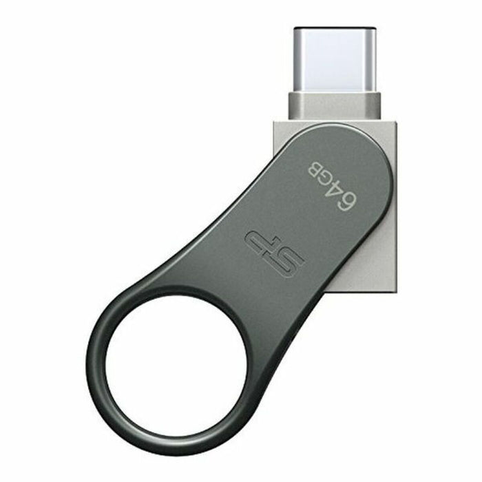 Memorie USB Silicon Power SP064GBUC3C80V1S 64 GB Negru titaniu Argintiu 64 GB