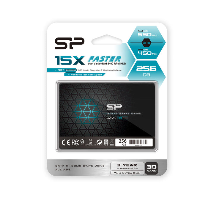 Hard Disk Silicon Power SP256GBSS3A55S25 256 GB SSD 2.5" SATA III 256 GB SSD