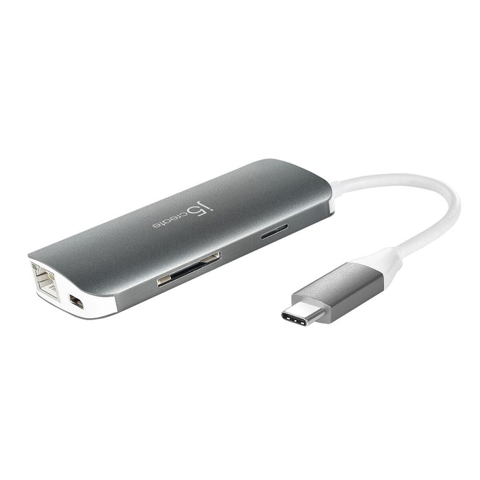 Hub USB-C j5create JCD383-N Alb Argintiu