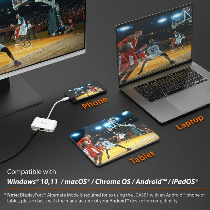 Hub USB j5create JCA351-N Alb