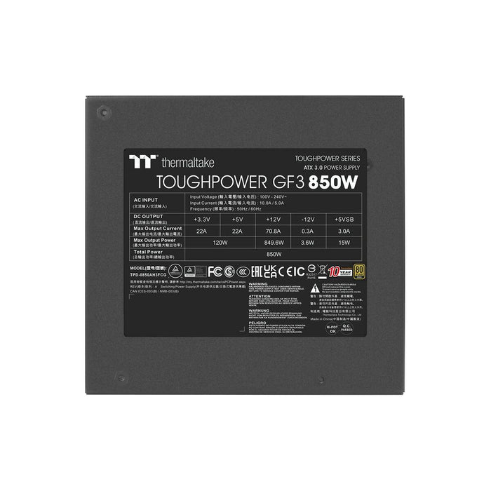 Sursă de Alimentare THERMALTAKE Toughpower GF3 850 W 80 Plus Gold
