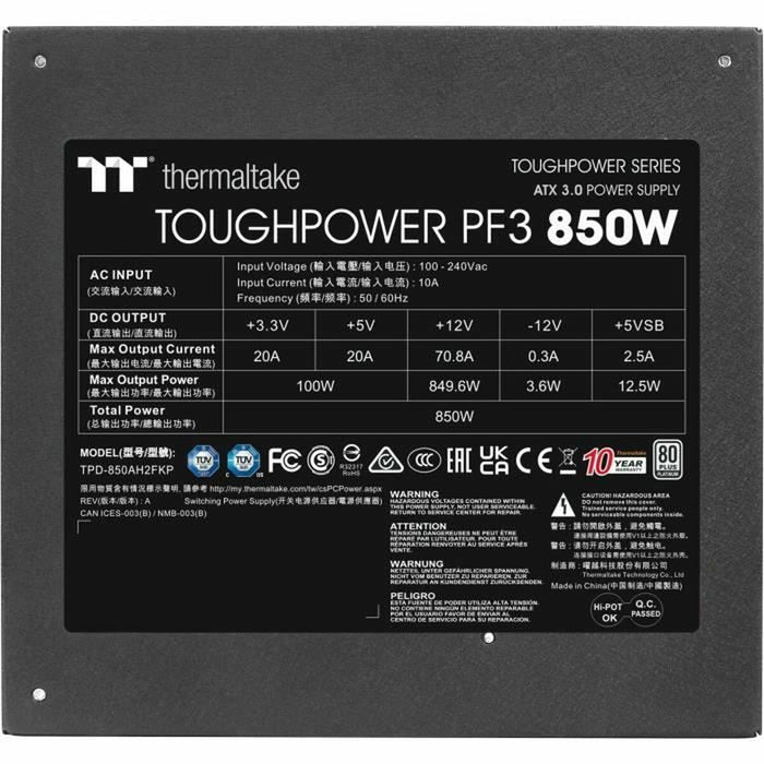 Sursă de Alimentare THERMALTAKE PS-TPD-0850FNFAPE-3 850 W 80 PLUS Titanium
