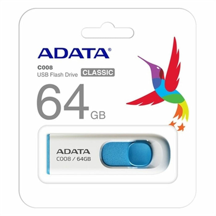 Memorie USB Adata AC008-64G-RWE 64 GB Alb Albastru/Alb 64 GB