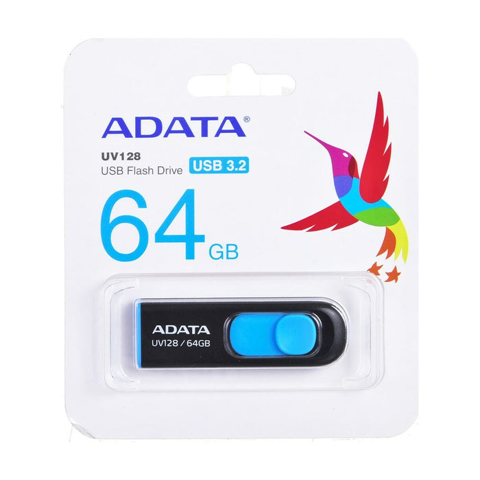Memorie USB Adata 64GB DashDrive UV128 Albastru Negru 64 GB