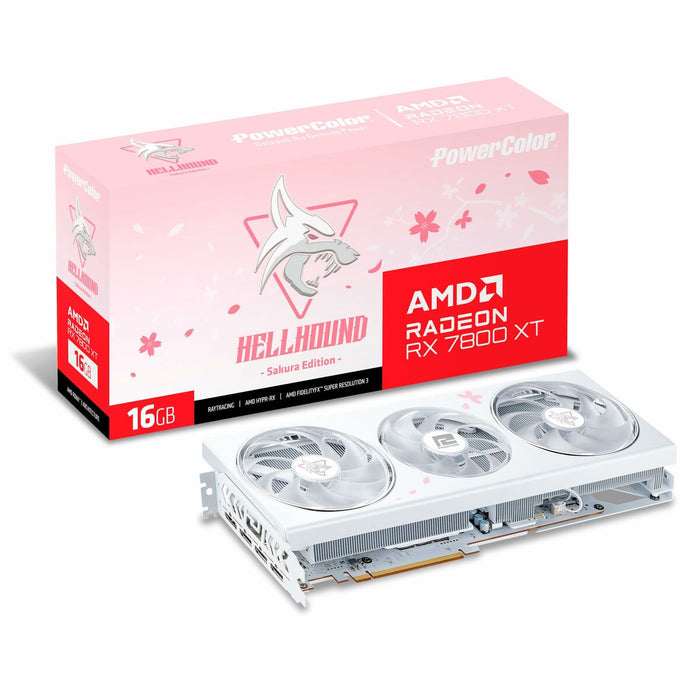 Placă Grafică Powercolor RX7800XT 16G-L/OC/SAKURA AMD RADEON RX 7800 XT 16 GB GDDR6
