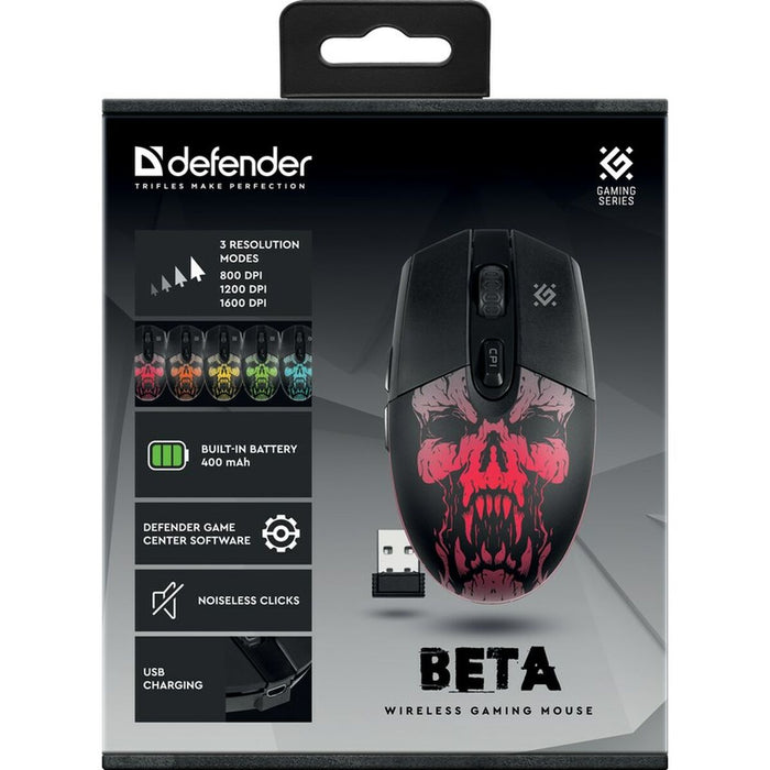 Mouse Fără Fir Defender Beta GM-707L Negru Multicolor 1600 dpi