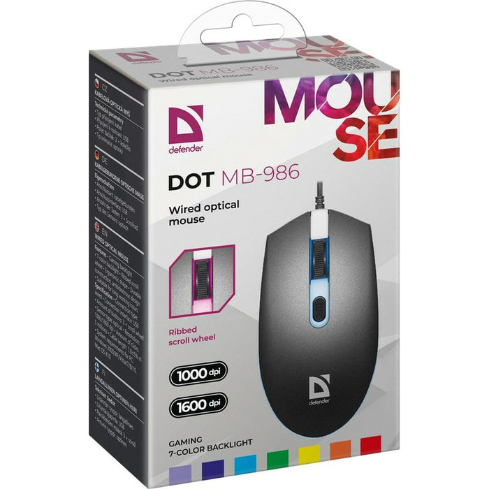 Mouse Defender DOT MB-986 Negru Multicolor Monocrom