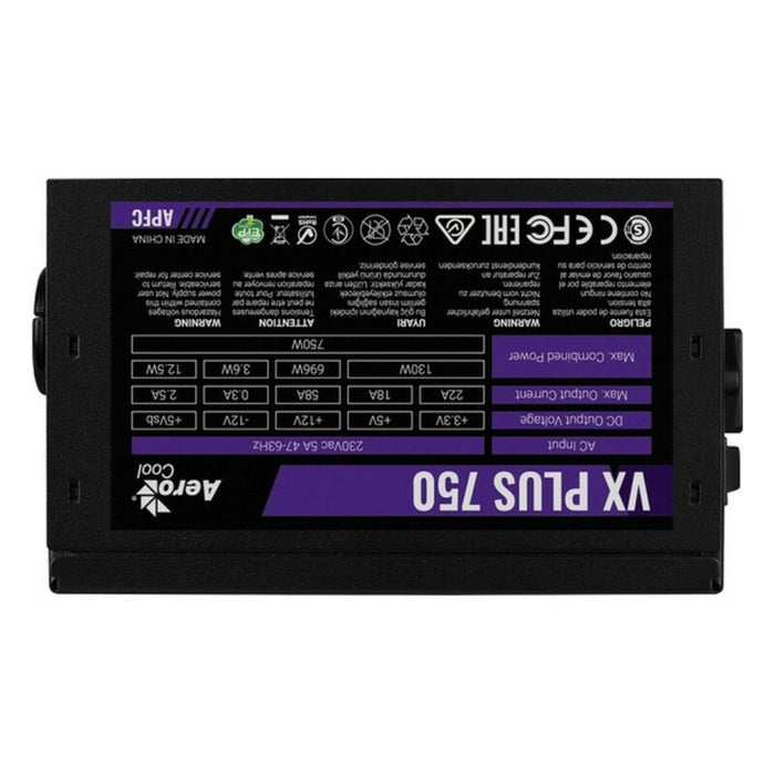 Sursă de Alimentare Aerocool VXPLUS750 750 W 650 W ATX