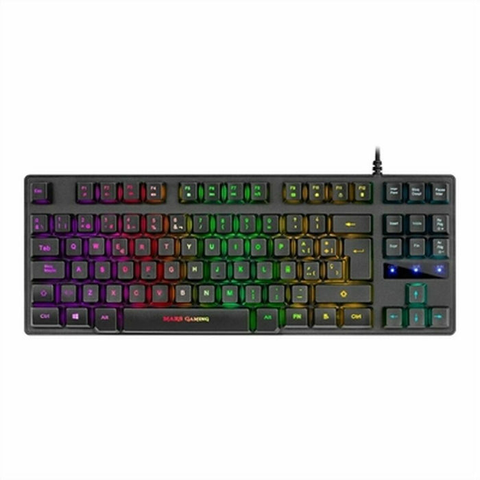 Tastatură Gaming Mars Gaming MKTKLES Qwerty Spaniolă Negru LED RGB