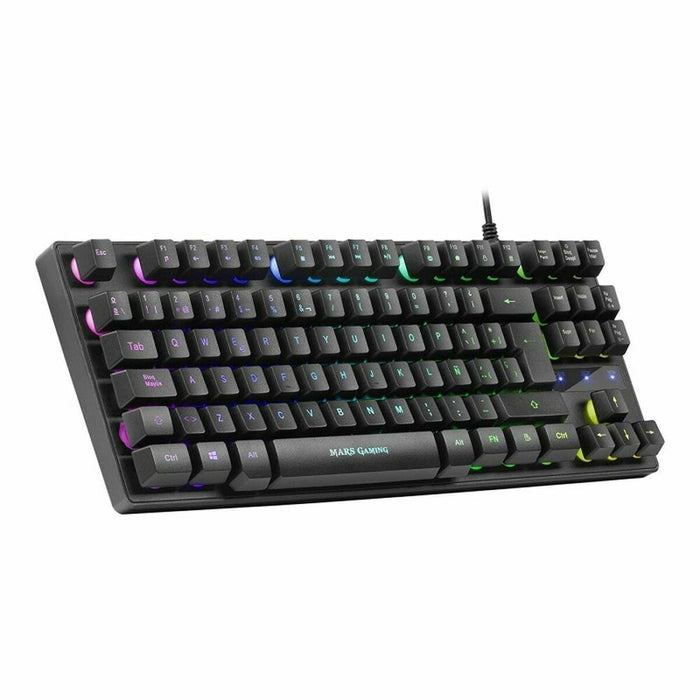 Tastatură Gaming Mars Gaming MKTKLES Qwerty Spaniolă Negru LED RGB