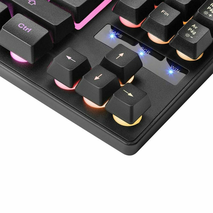 Tastatură Gaming Mars Gaming MKTKLES Qwerty Spaniolă Negru LED RGB