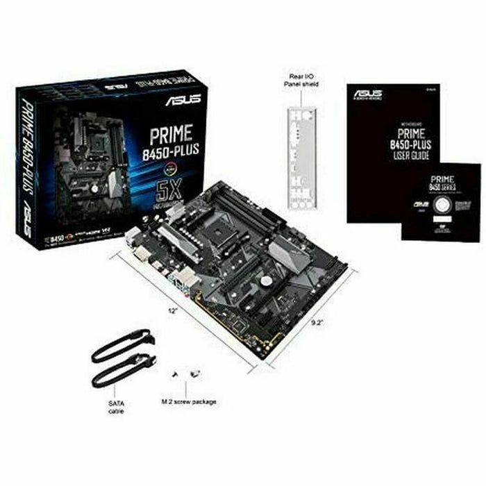 Placă de Bază Asus PRIME B450-PLUS ATX DDR4 AM4 AMD AM4 AMD B450 AMD