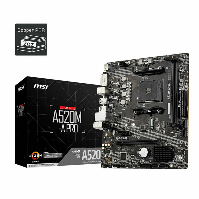 Placă de Bază MSI 7C96-001R mATX AM4     AMD® A520 AMD AMD AM4