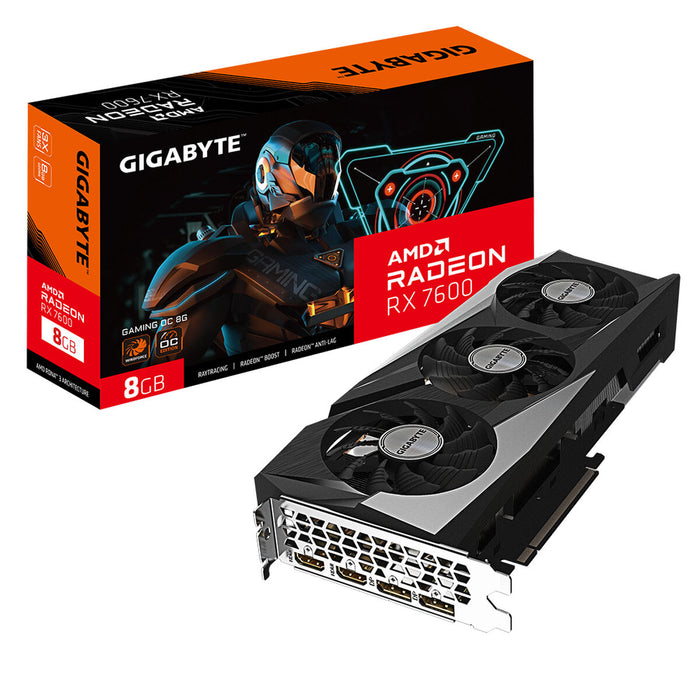 Placă Grafică Gigabyte Radeon RX 7600 GAMING OC 8G AMD AMD Radeon RX 7600 GDDR6