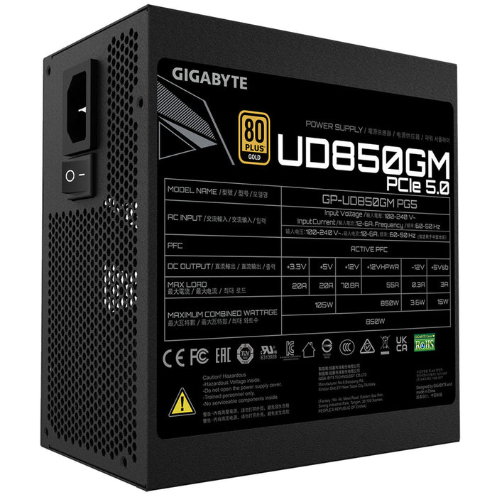 Sursă de Alimentare Gigabyte GP-UD850GM PG5 Negru 850 W 105 W 80 Plus Gold