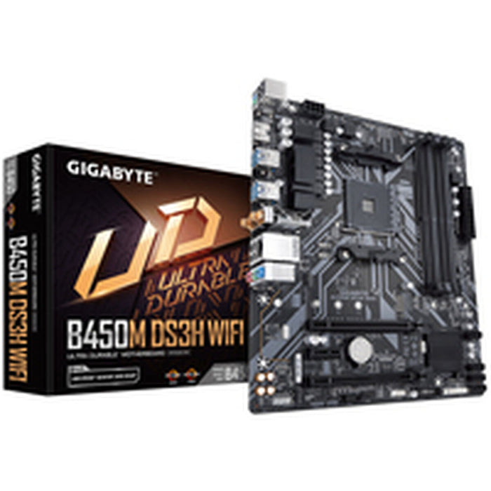 Placă de Bază Gigabyte B450M DS3H WIFI AM4 MATX AMD B450 AMD AMD AM4