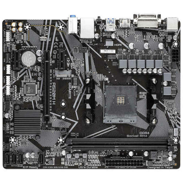 Placă de Bază Gigabyte A520M H (rev. 1.0) mATX AM4 AMD AMD AM4