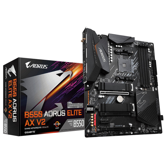 Placă de Bază Gigabyte B550 AORUS ELITE AX V2 Intel Wi-Fi 6 AMD B550 AMD AMD AM4