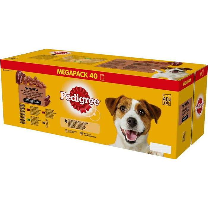 Hrană umedă Pedigree 40 x 100 g Vițel Carne de oaie Rață 100 g