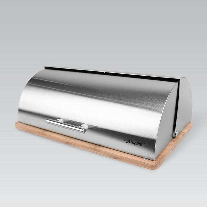 Coș pentru pâine Feel Maestro MR-1672S Gri Argintiu Lemn Oțel inoxidabil 37 x 14 x 14 cm