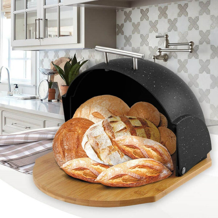 Coș pentru pâine Feel Maestro MR-1678G Negru Argintiu Lemn Plastic