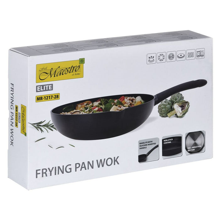 Tigaie Wok Feel Maestro MR-1217-28 Negru Aluminiu Ø 28 cm