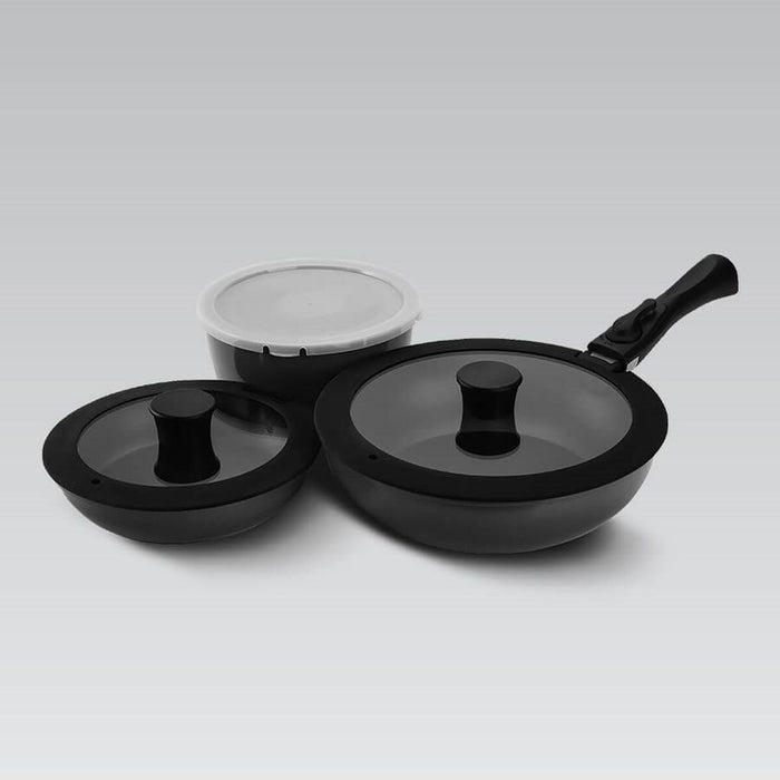 Set de tigăi Feel Maestro MR-4800-7 Negru Silicon Aluminiu Ø 18 cm Ø 26 cm