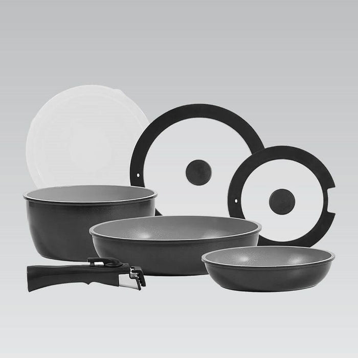 Set de tigăi Feel Maestro MR-4800-7 Negru Silicon Aluminiu Ø 18 cm Ø 26 cm