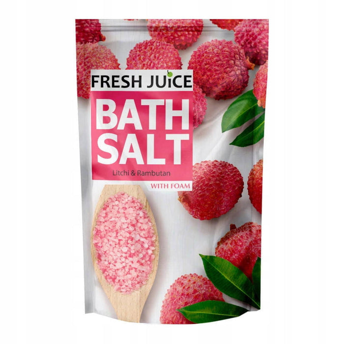 Sare de baie Fresh Juice Litchi & Rambutan, cu efect regenerant, cu spumă, 500 g