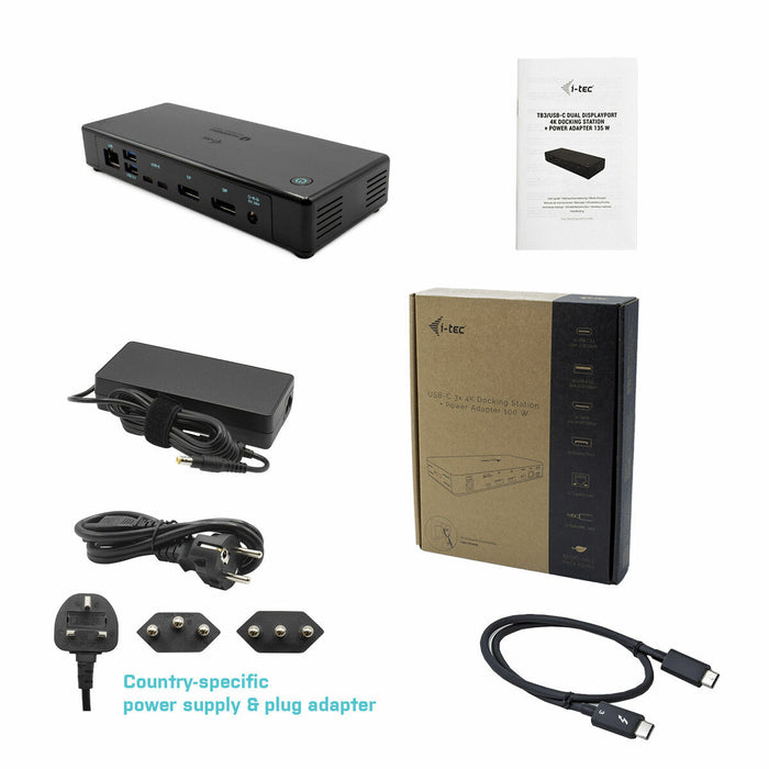 Dockstation i-Tec TB3CDUALDPDOCKPD Negru