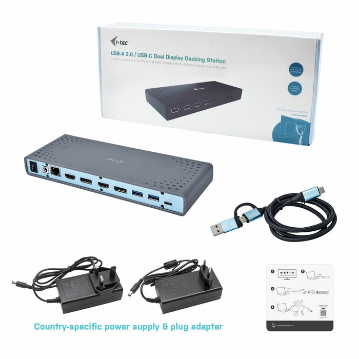 Dockstation i-Tec CADUAL4KDOCK Negru