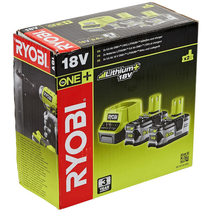 Set de încărcător și baterii reîncărcabile Ryobi RC18120-250 Litio Ion 5 Ah 18 V