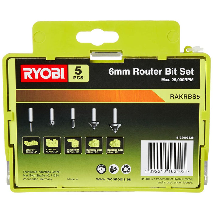 Set de burghie Ryobi RAKRBS5 5 Piese Ø 6 mm