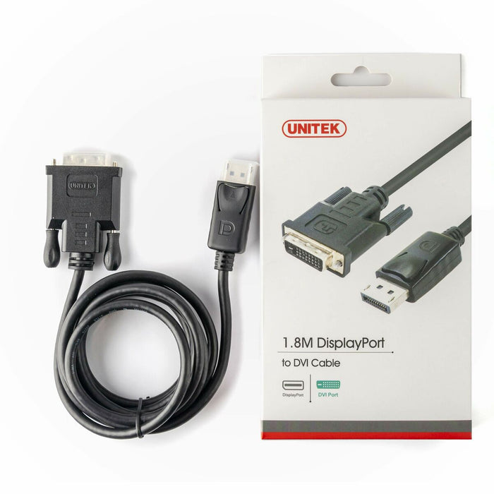 Cablu DisplayPort la DVI Unitek Y-5118BA Negru 1,8 m