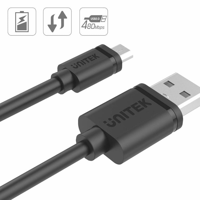 Cablu USB la micro USB Unitek Y-C435GBK Negru 3 m