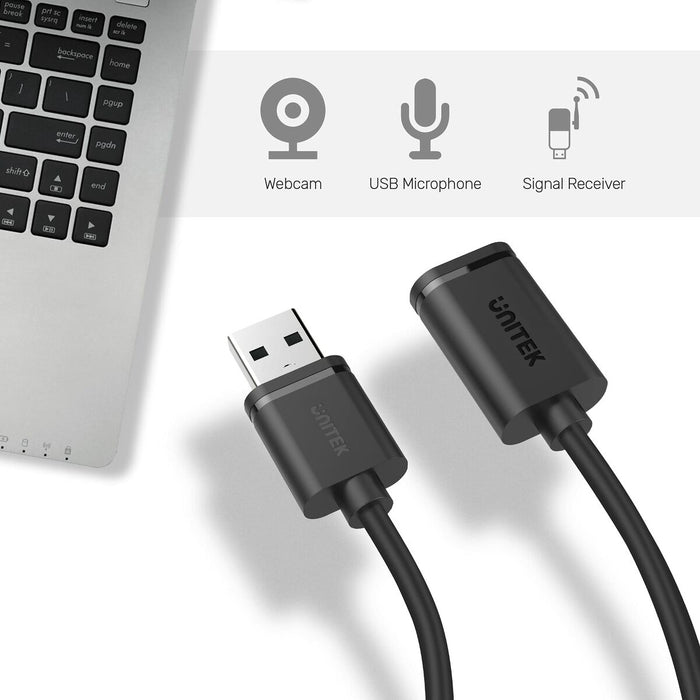 Cablu USB Unitek Y-C450GBK Tată/Mamă Negru 2 m