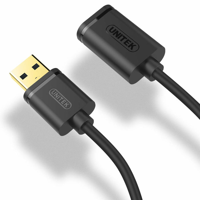 Cablu USB Unitek Y-C457GBK Tată/Mamă Negru 1 m