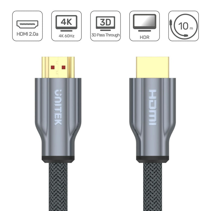 Cablu HDMI Unitek Y-C142RGY Argintiu 10 m