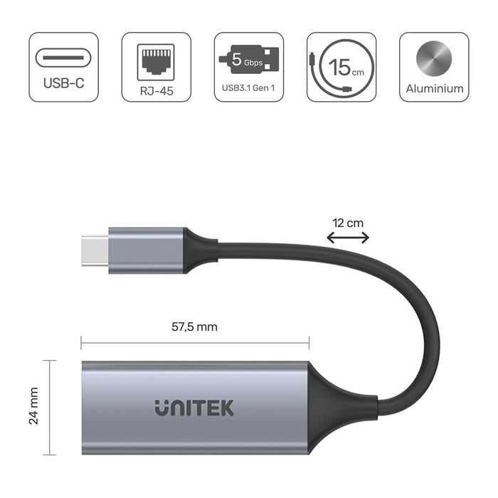 Adaptor USB la Ethernet Unitek U1312A 50 cm