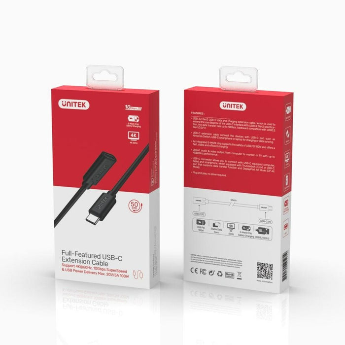 Cablu USB C Unitek C14086BK Negru 50 cm
