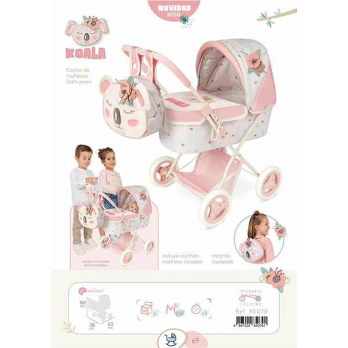 Cărucior pentru Păpuși Decuevas Koala 38 x 65 x 60 cm Pliabil