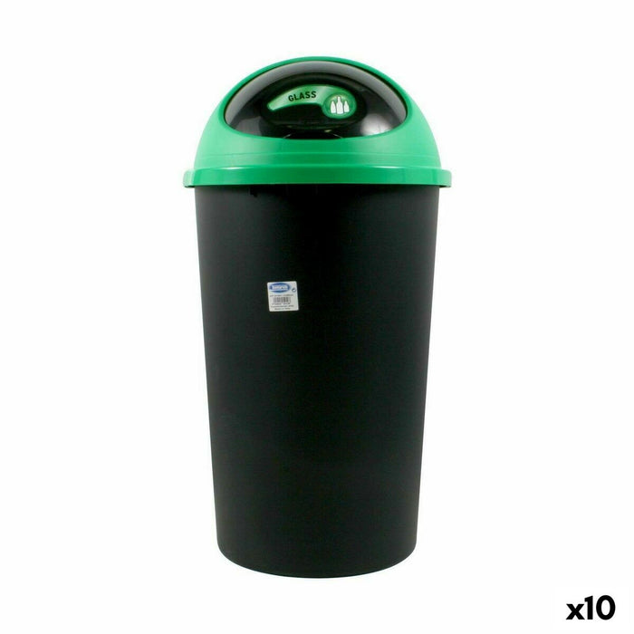 Coș de gunoi Tontarelli Big hoop Negru Verde 50 L 39 x 39 x 72 cm (10 Unități)