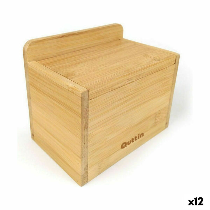 Solniță cu capac Quttin Maro Bambus 14 x 9 x 9,5 cm (12 Unități)